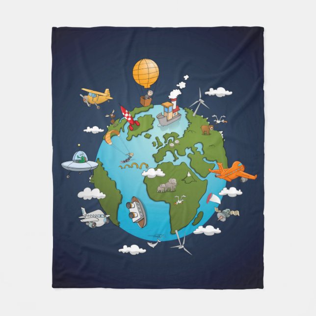 What’s happening around planet earth. fleece blanket (Front)