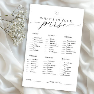 What’s In Your Purse Game   Minimal Bridal Shower 