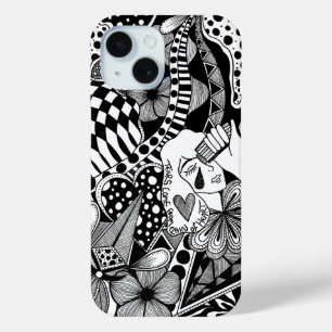 What’s Next? – Black and White Surreal Hand-Drawn iPhone 15 Case