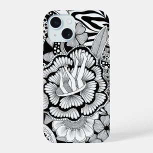 What’s Next? – Black and White Surreal Hand-Drawn  iPhone 15 Case