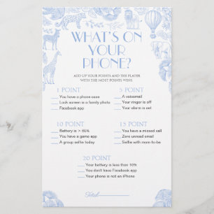 What’s on your phone Baby Shower Game Card