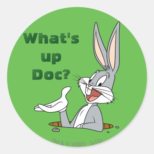 WHAT’S UP DOC?™ BUGS BUNNY™ Rabbit Hole Classic Round Sticker (Front)