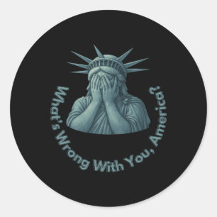 What’s Wrong With You Wtf America Anti Trump  Classic Round Sticker