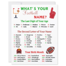 What’s Your Football Name Game