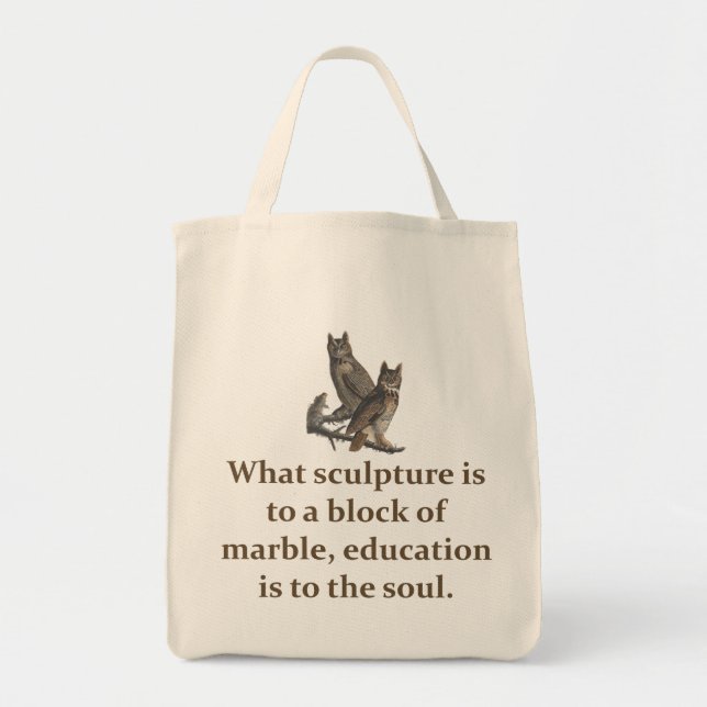 What Sculpture is To A Block Of Marble - Education Tote Bag (Front)