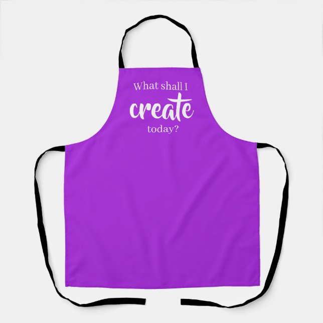 What Shall I Create Today? Purple Apron (Front)