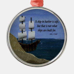 What Ships are Built For Fabric Collage Metal Tree Decoration
