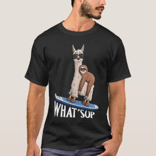 WHAT SUP Hipster Sloth and Llama Stand.Up Paddling T-Shirt