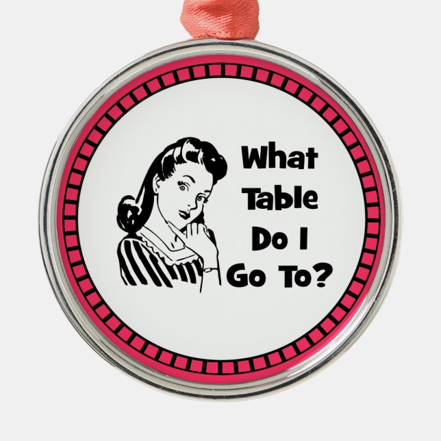 What Table Do I Go To? Metal Tree Decoration (Front)