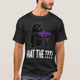 What The Cat With Gun Cat Funny Cat Lover T-Shirt
