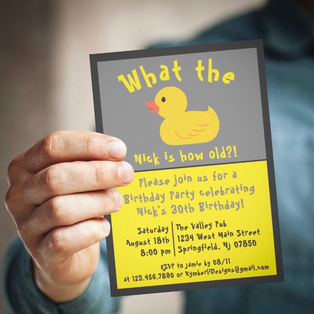What the Duck Birthday Invitation (Creator Uploaded)