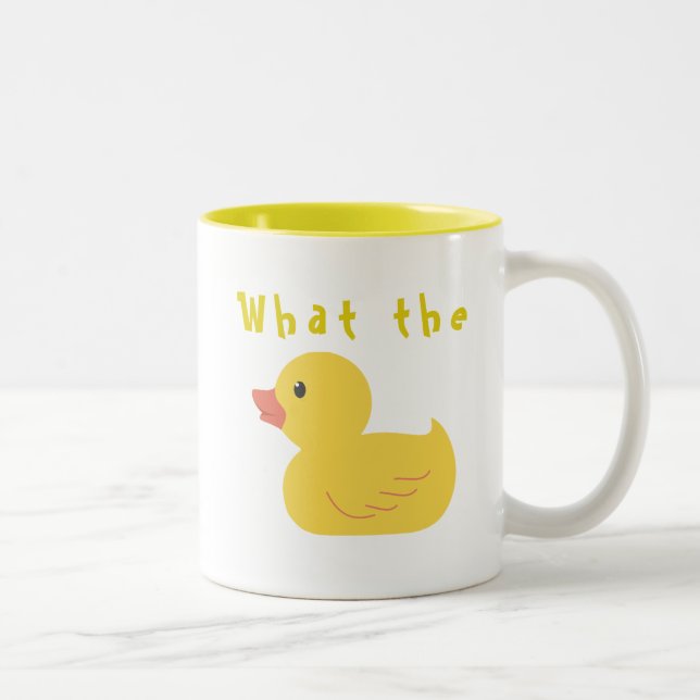 What the Duck? Funny Two-Tone Coffee Mug (Right)