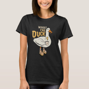 What The Duck Funny Unique Duck & Coffee Art Duck T-Shirt