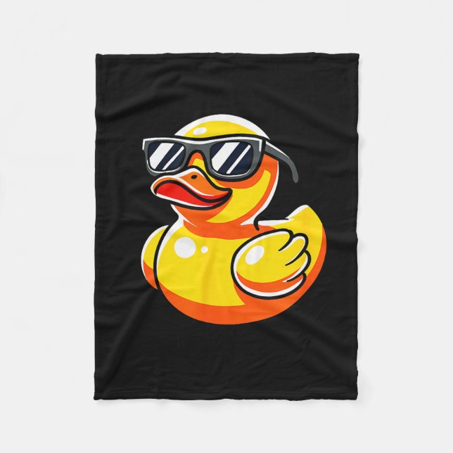 What The Duck Owner I Love Ducks Lover Funny Rubbe Fleece Blanket (Front)
