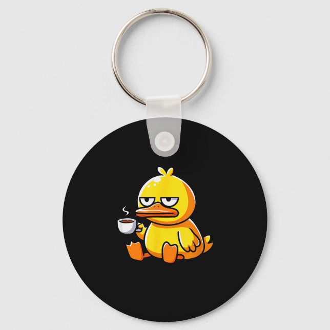 What The Duck Owner I Love Ducks Lover Funny Rubbe Key Ring (Front)
