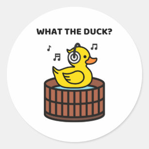 What The Duck Pun Round Sticker