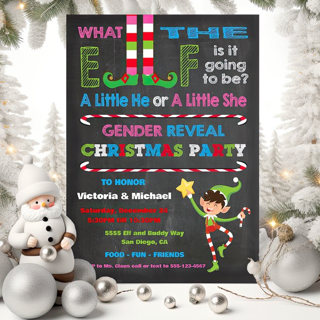 What the Elf Christmas Baby Shower Reveal Invitation (Creator Uploaded)