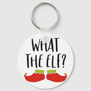 What the Elf Funny Christmas Elf Santa Claus Key Ring