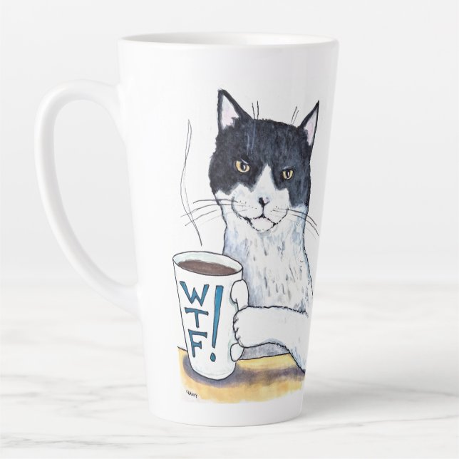 What The Feline! Latte Mug (Left)