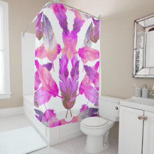 What the Flock! Flamingo Pink feathers  Shower Curtain