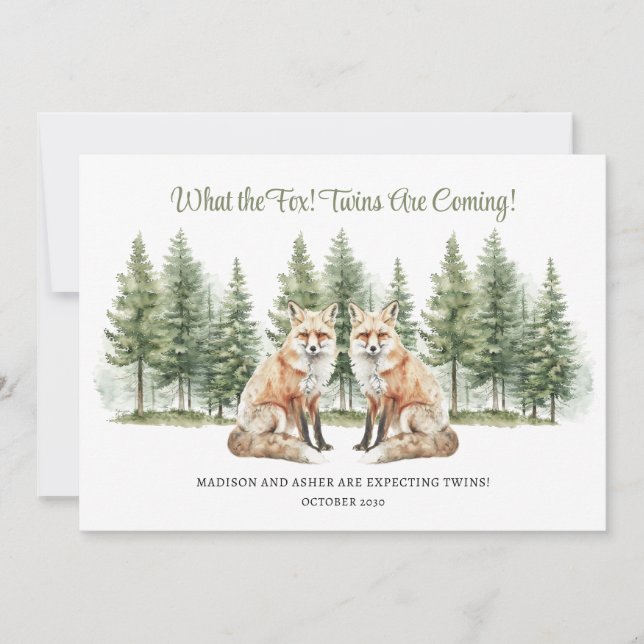What The Fox Twins Are Coming Fox Theme Pregnancy Announcement (Front)