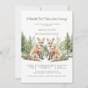 What The Fox! Twins Baby Shower Invitation
