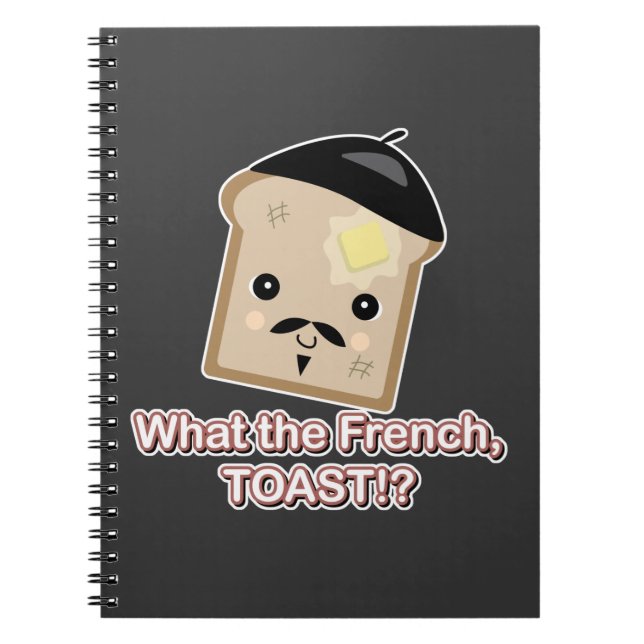 what the french toast cute kawaii toast cartoon notebook (Front)