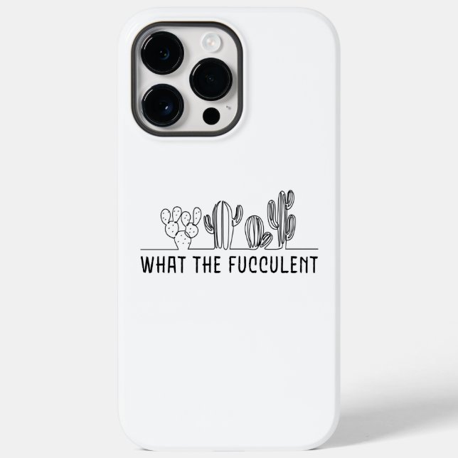 What The Fucculent Cactus Succulent Line Art Meme Case-Mate iPhone Case (Back)