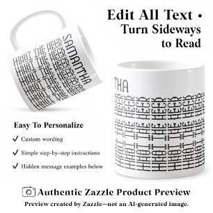 What The Heck Editable Hidden Message 153BW Slang Coffee Mug