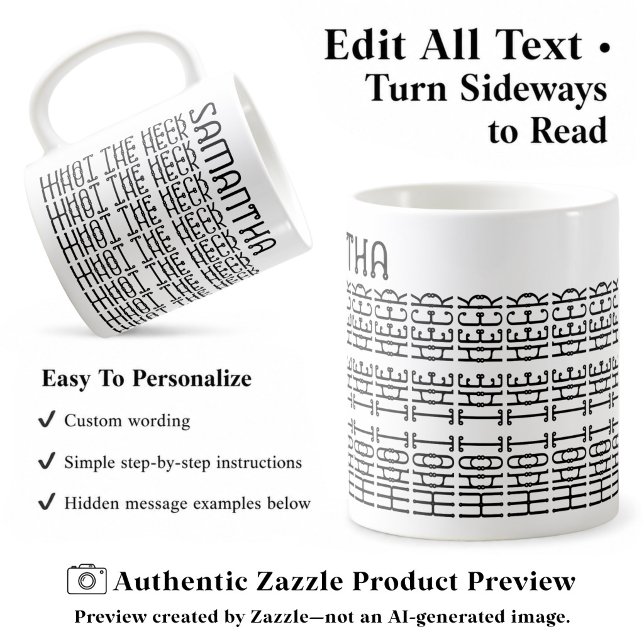 What The Heck Editable Hidden Message 153BW Slang  Coffee Mug (Creator Uploaded)