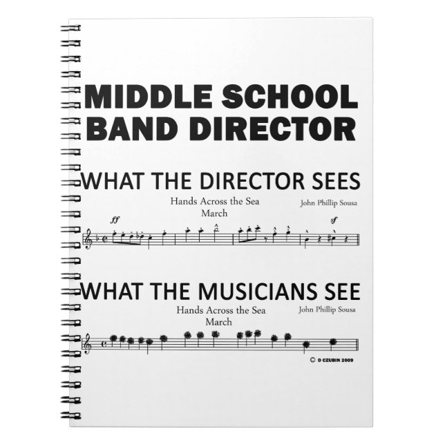 What the Middle School Band Sees Notebook (Front)