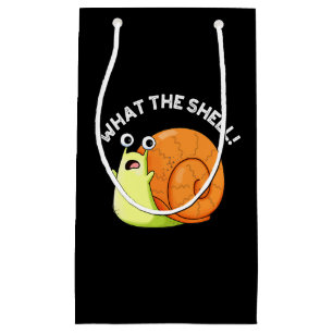 What The Shell Funny Snail Pun Dark BG Small Gift Bag