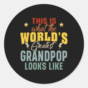 What The World's Greatest Grandpop Looks Like Fath Classic Round Sticker