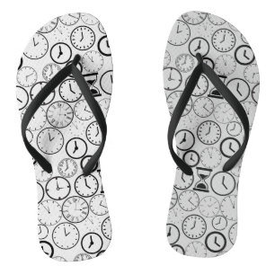 What time is it.wx4 L Grey BG Flip Flops