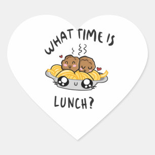 What Time Is Lunch Heart Sticker