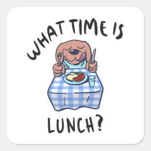 What time is lunch square sticker