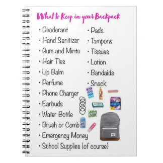 What to keep in your backpack notebook
