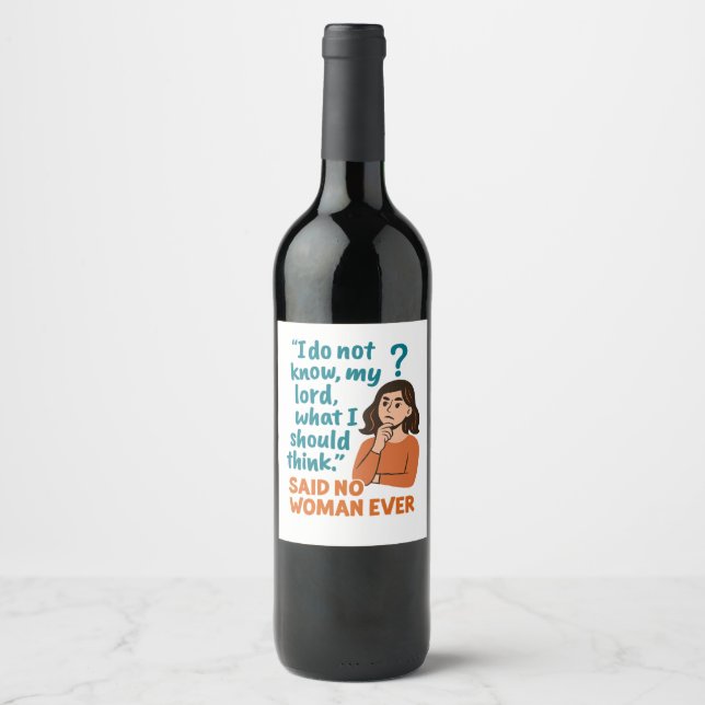 What to think? Shakespeare Quotes Funny Wine Label (Front)