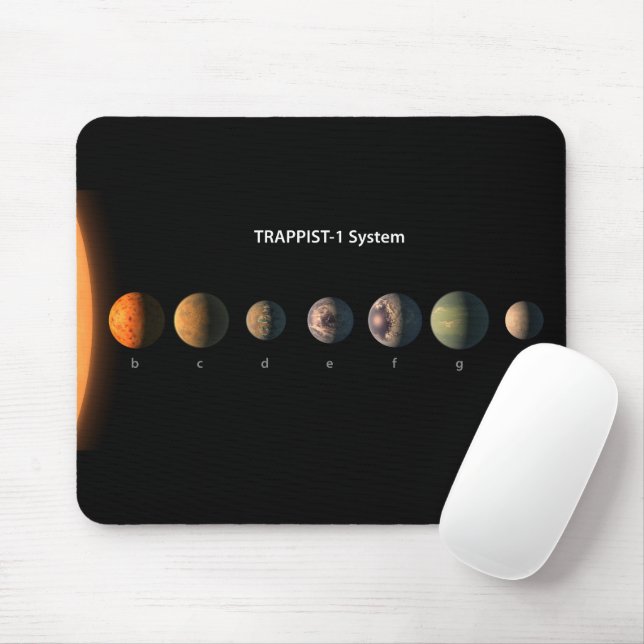 What Trappist-1's Seven Planets Might Look Like. Mouse Mat (With Mouse)