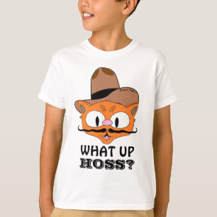 What Up Hoss? (What's Up?) Moustache Cat T-Shirt