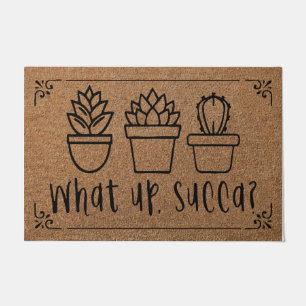 What Up Succa Doormat, Succulent Doormat