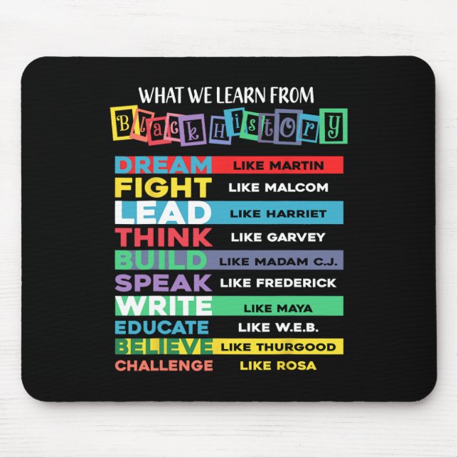 What We Learn From Black History African American  Mouse Mat (Front)