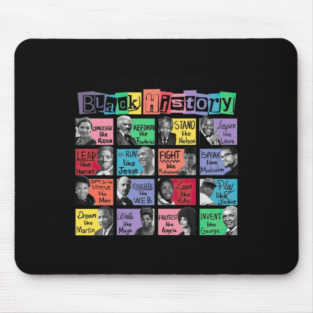 What We Learn From Black History Sticker  Mouse Mat (Front)