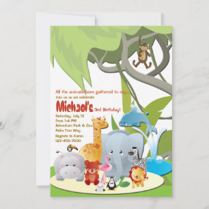 What We'll See At The Z00 Birthday Party Invites