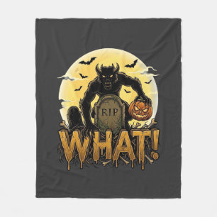 What Werewolf Pumpkin Tombstone Full Moon Fleece Blanket