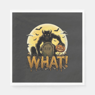 What Werewolf Pumpkin Tombstone Full Moon Napkin