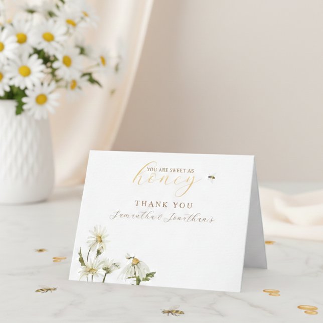 What Will Baby Be Gender Reveal Thank You Card (Sweet as Honey Gender Reveal Thank You Card)