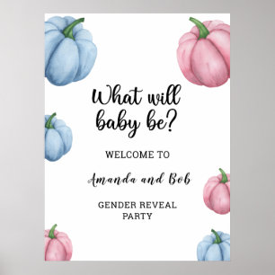 What will baby be gender reveal welcome poster