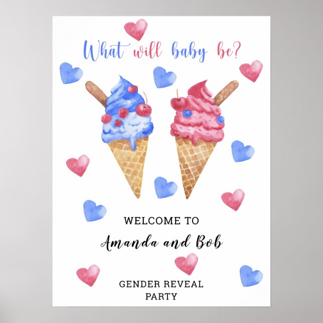 What will baby be gender reveal welcome poster (Front)
