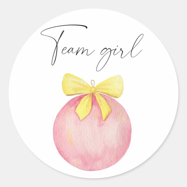 What will baby be team girl classic round sticker (Front)